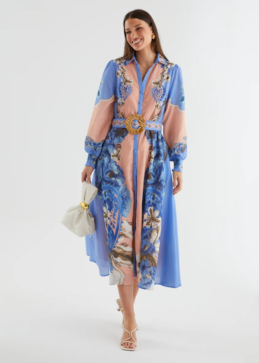 Huntington Midi Dress - Blue Willow