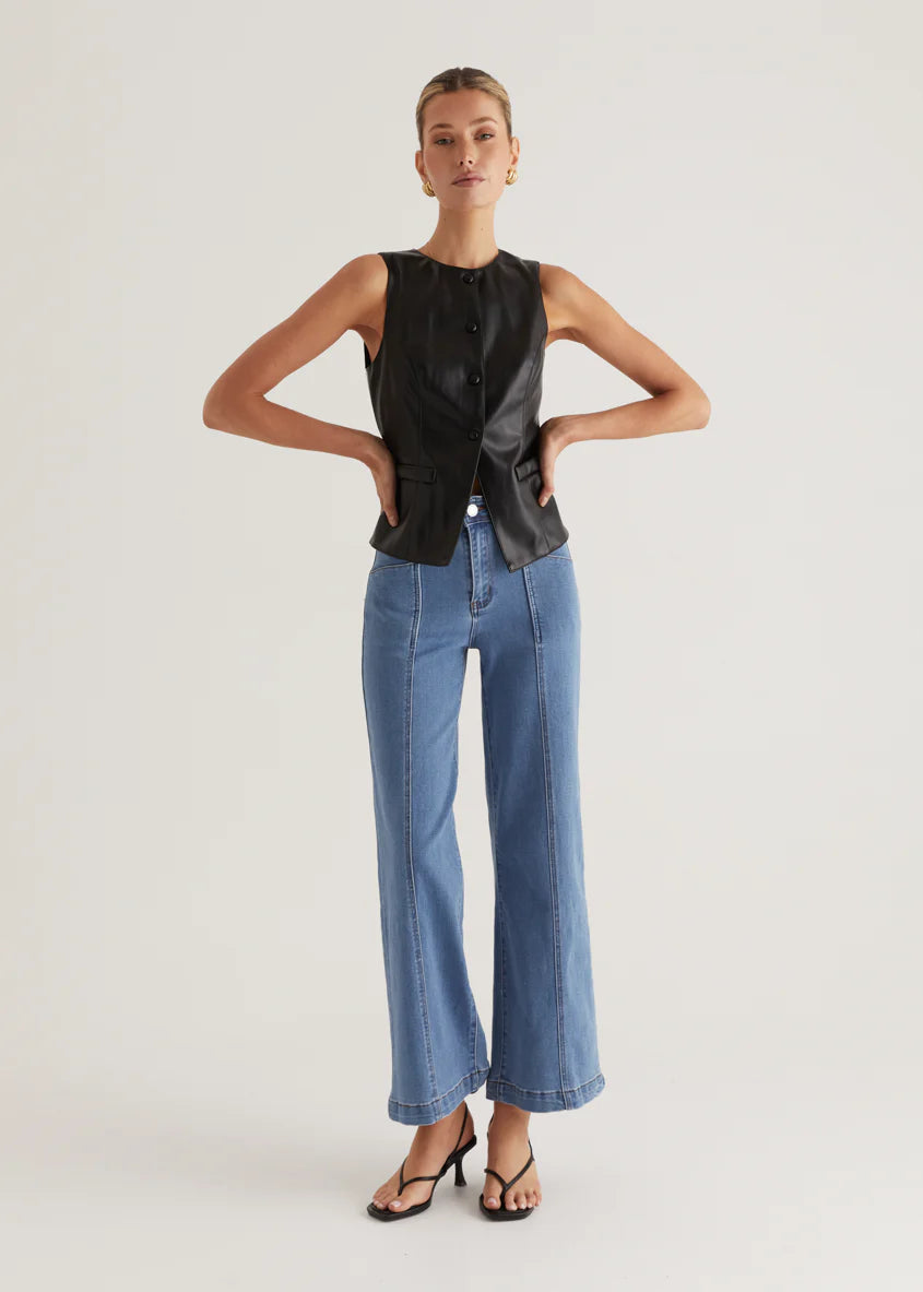 Kensington PU Vest - Black