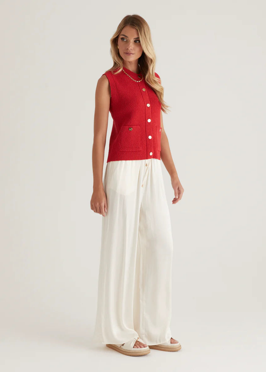 Wrennie Knitted Vest - Red