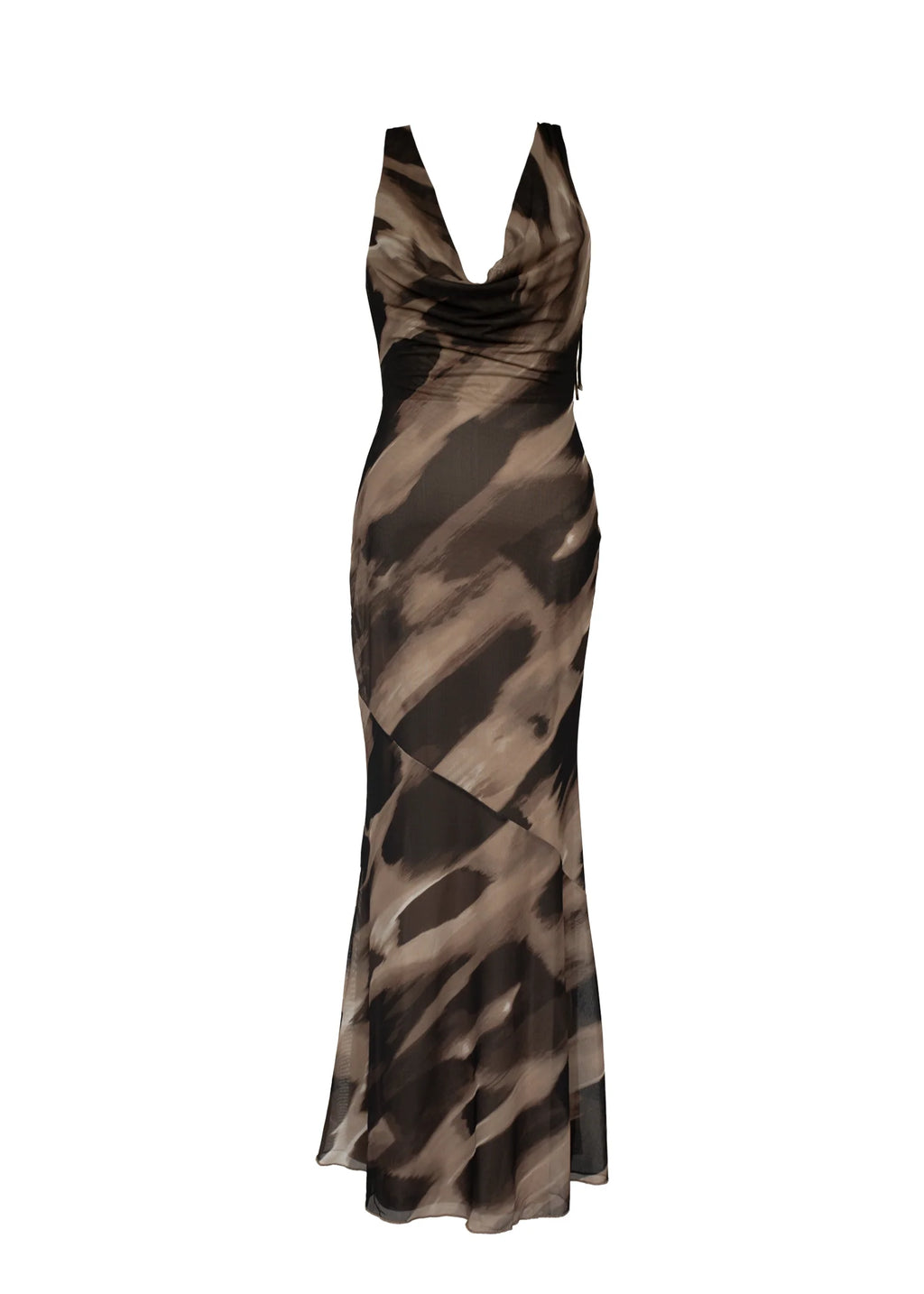 Maverick Maxi Dress - Mocha Abstract