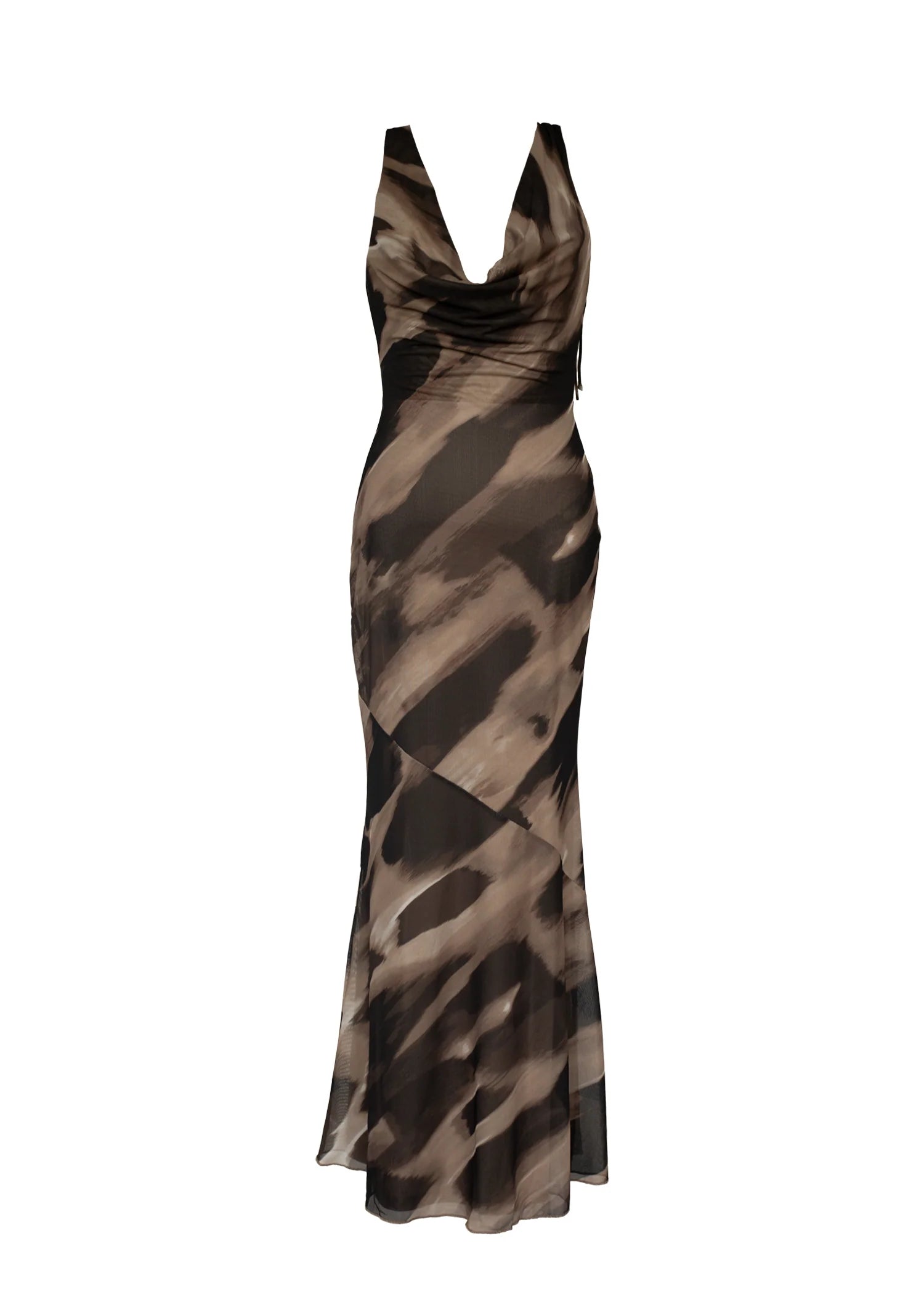 Maverick Maxi Dress - Mocha Abstract
