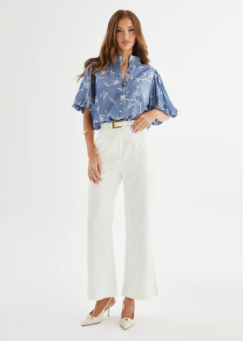 Mendez Blouse - Indigo Chambray