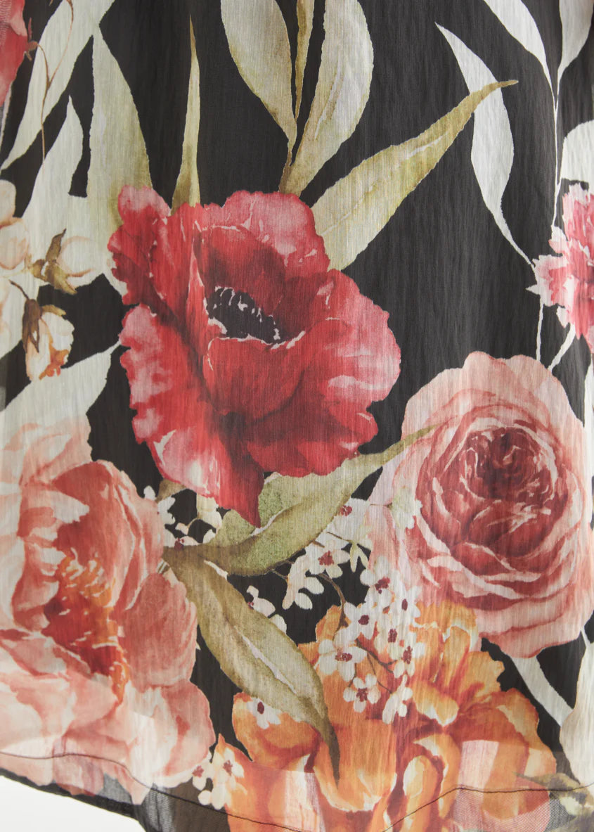 Andrea Midi Dress - Black Garden