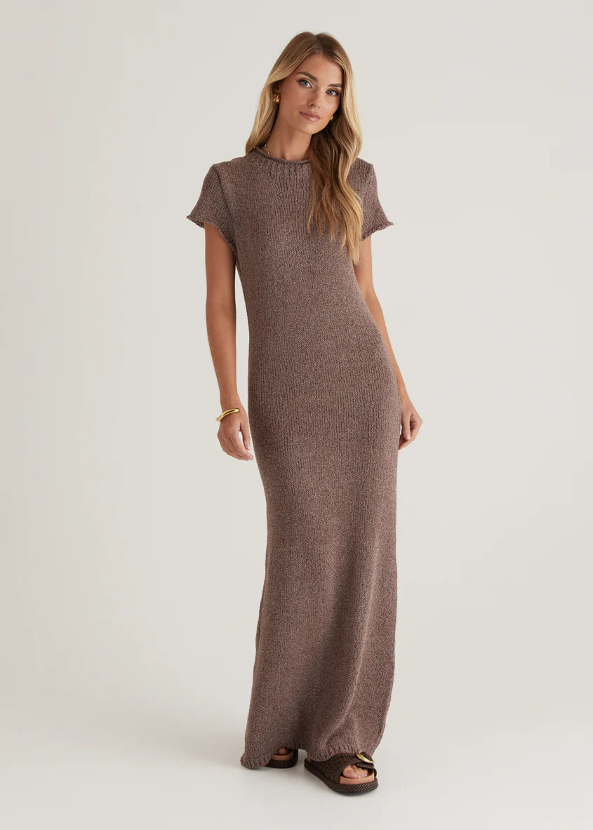 Kori Knit Maxi Dress - Choc