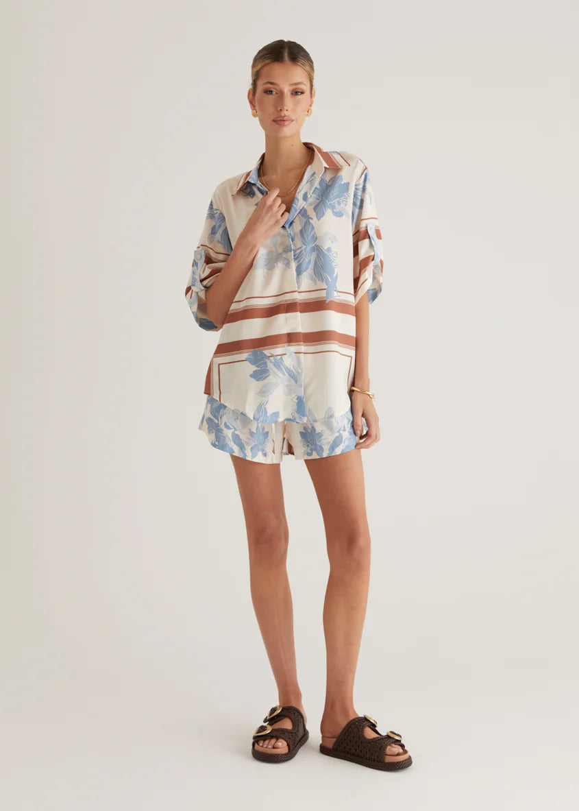 Kaycie Shirt - Blue Flowers