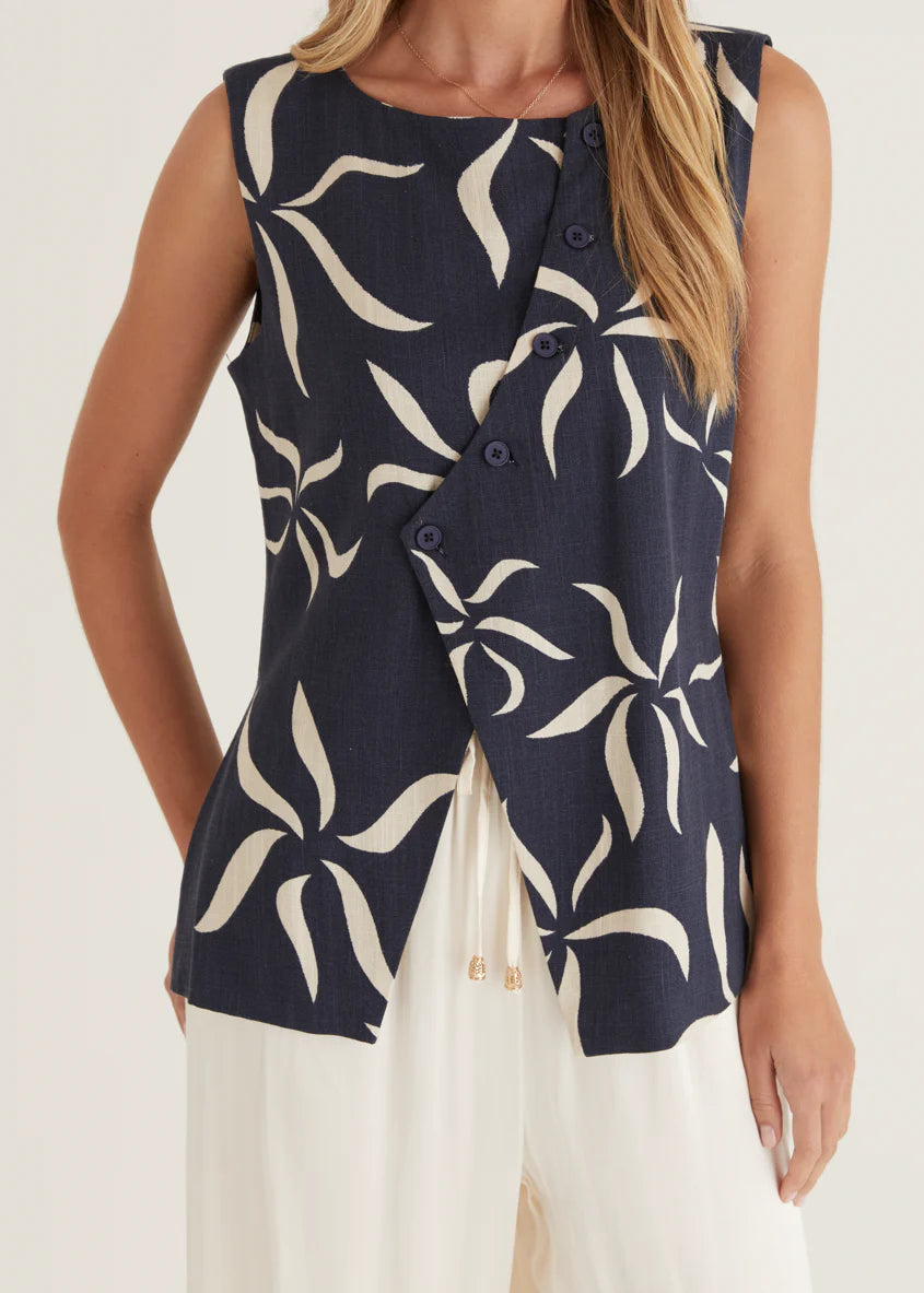 Hunter Vest Top - Navy Ayana