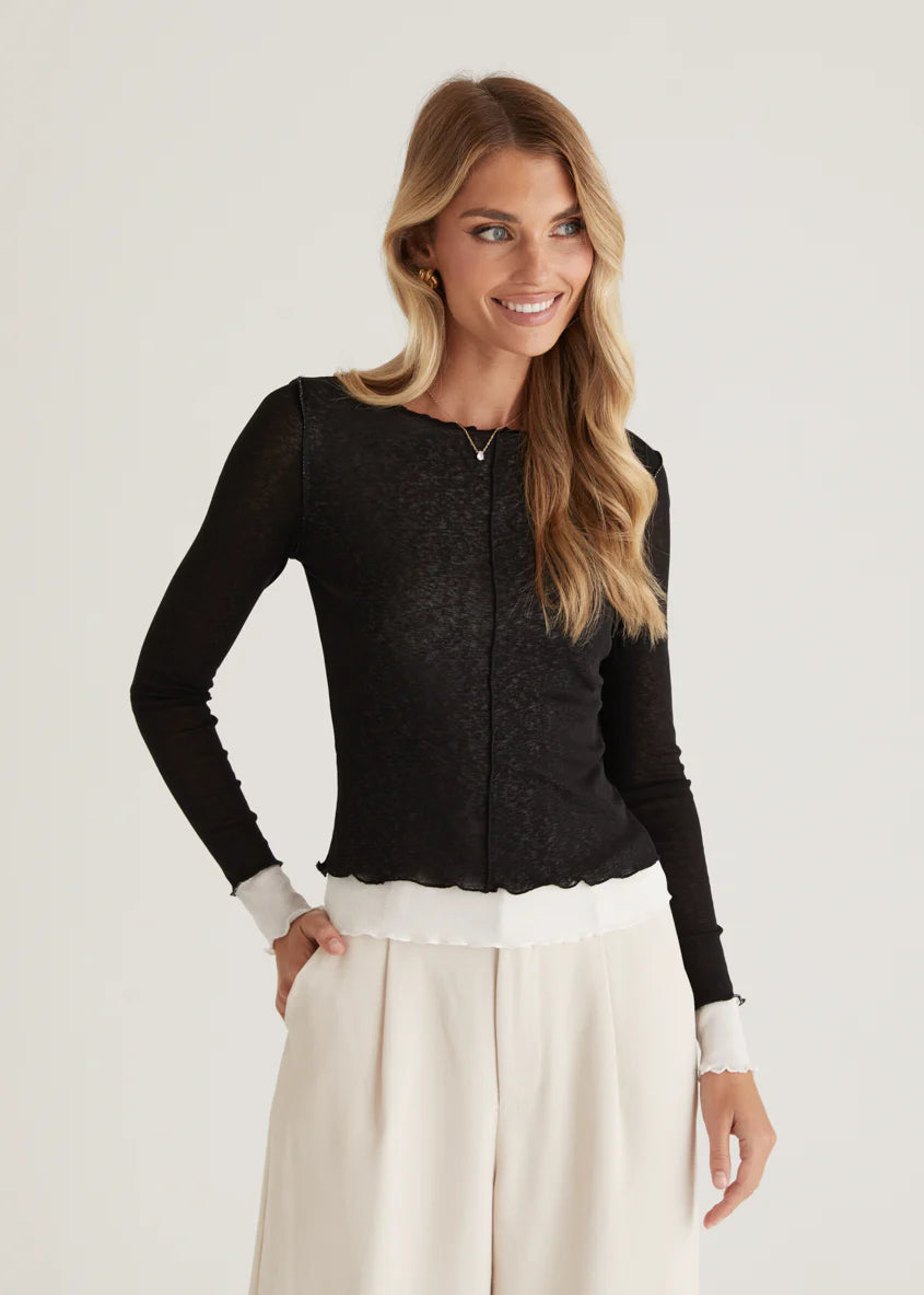 Lia Knit Top - Black