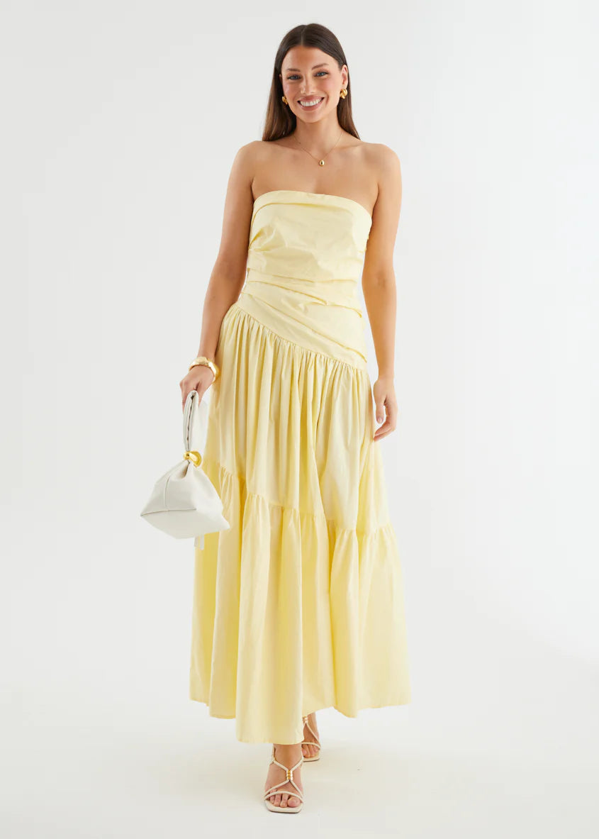 Abie Strapless Maxi Dress - Banana