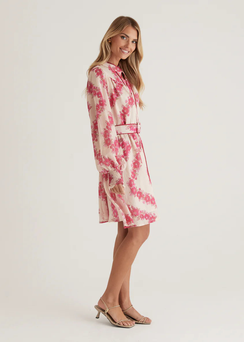 Silene Dress - Magenta Floral