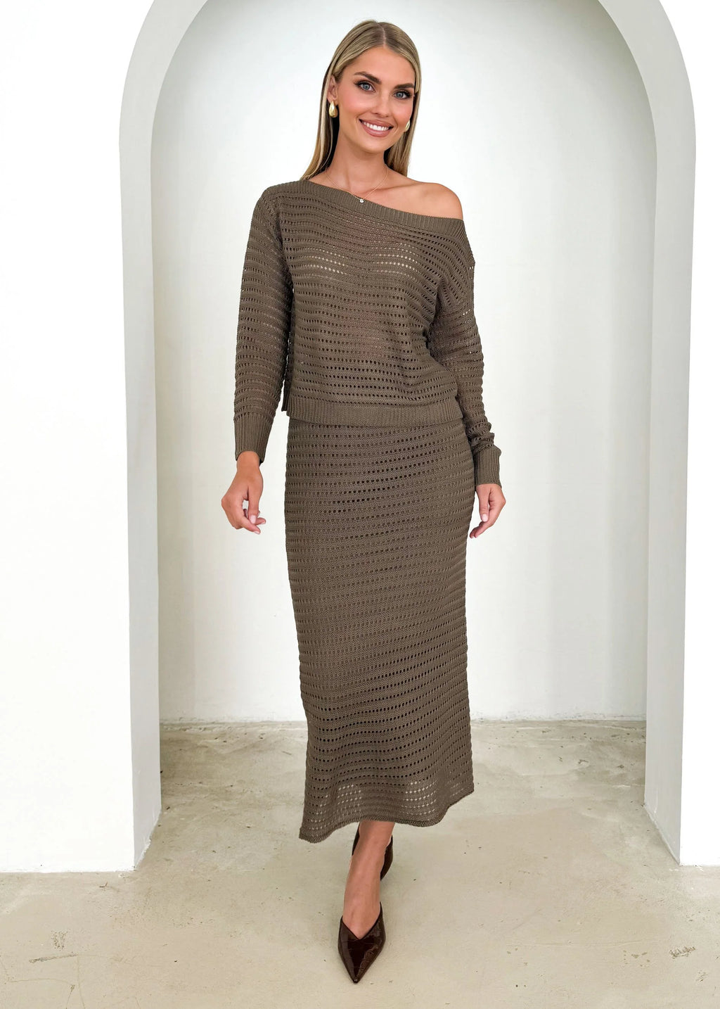 Juna Midi Skirt - Mocha