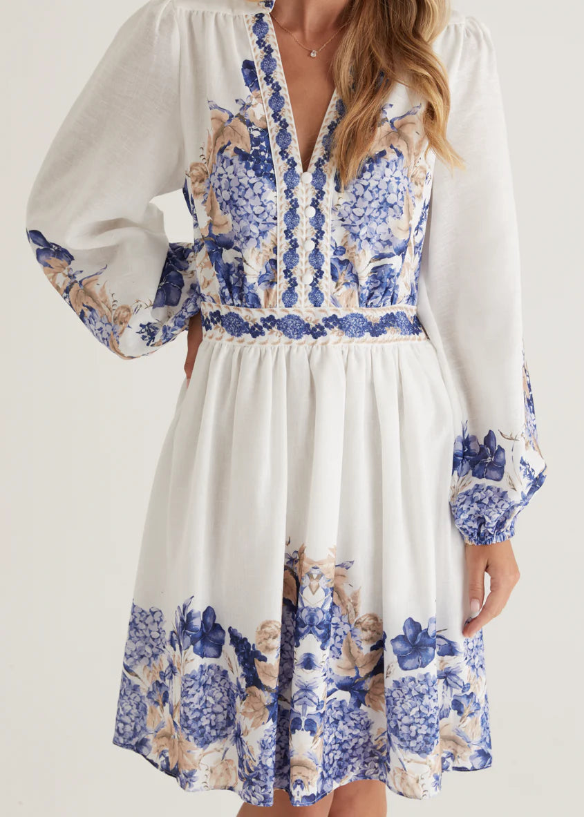 Veracruz Dress - White Hydrangea