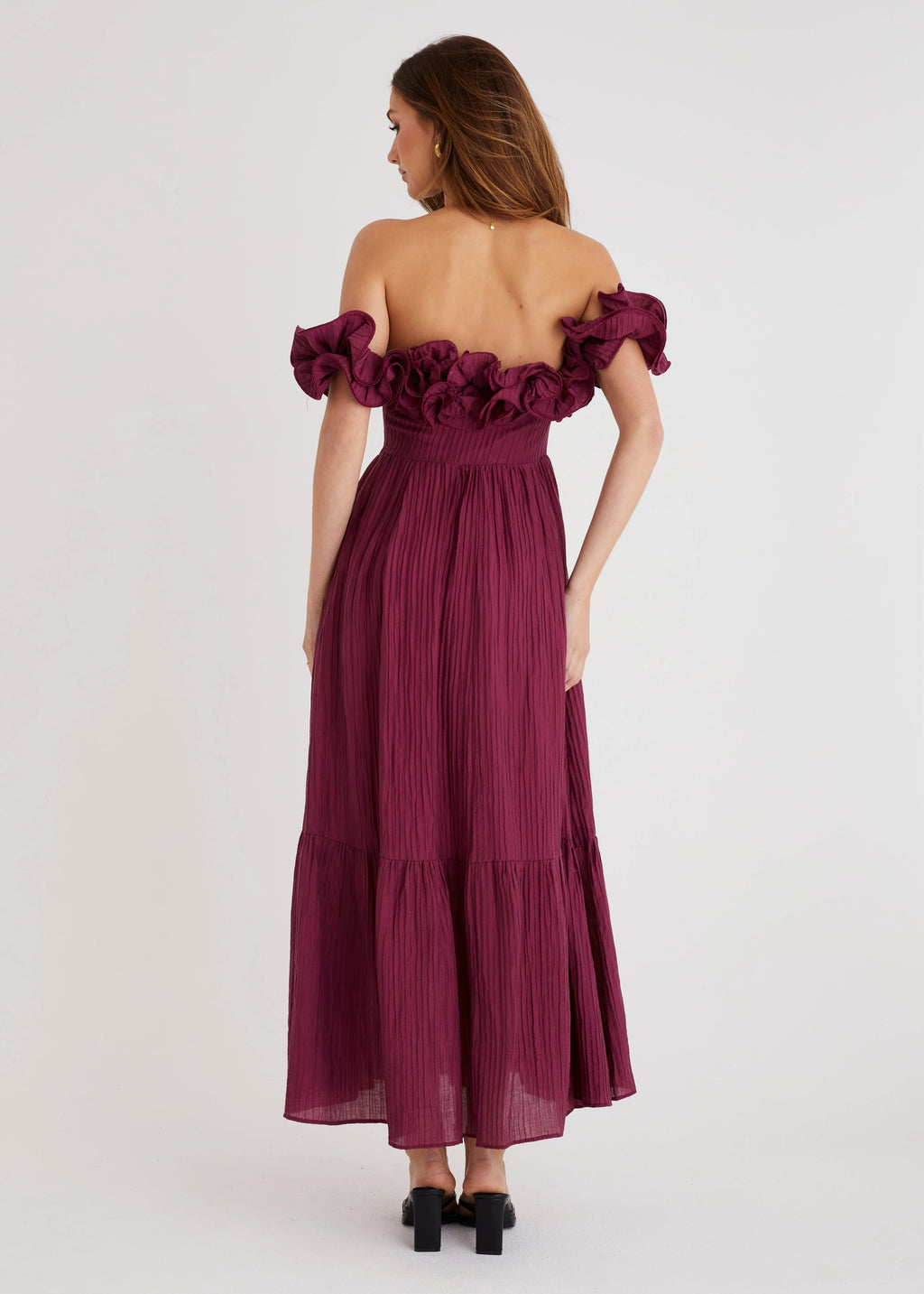 Marlow Off Shoulder Maxi Dress - Mulberry