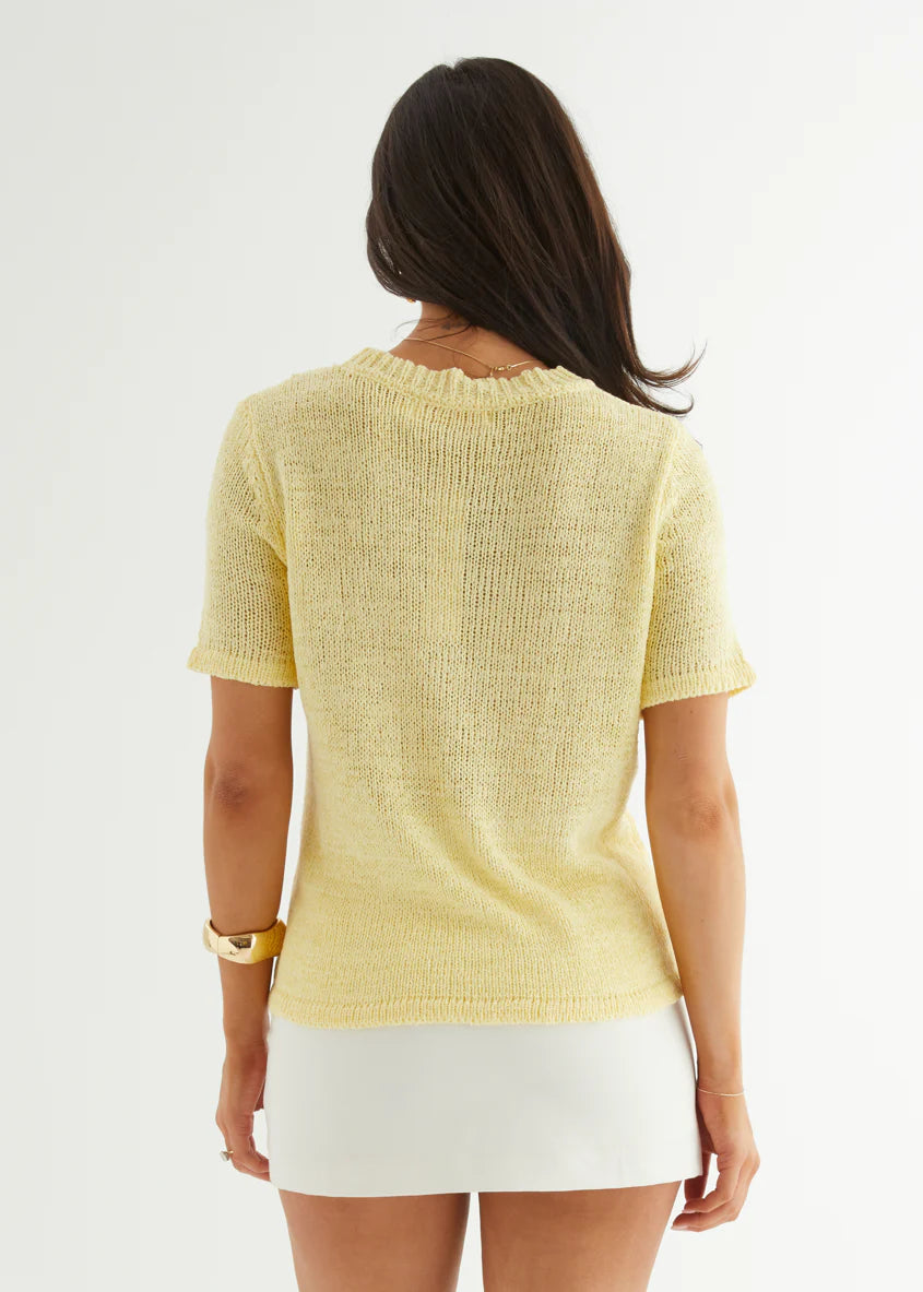 Halle Knit Top - Yellow