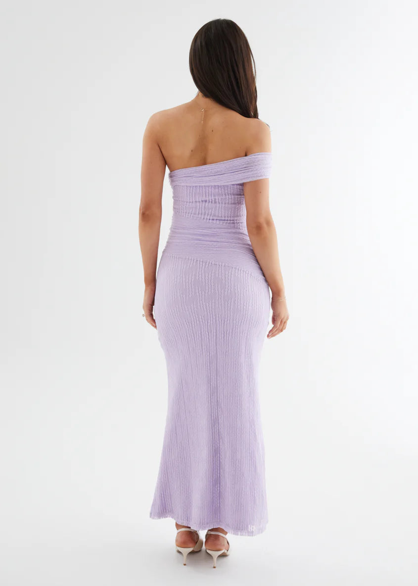 Allina Mesh Maxi Dress - Lilac Lace