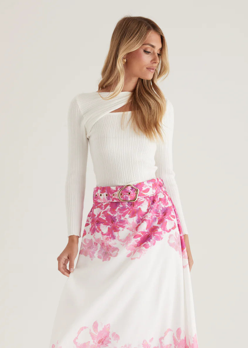 Averie Maxi Skirt - Pink Floral