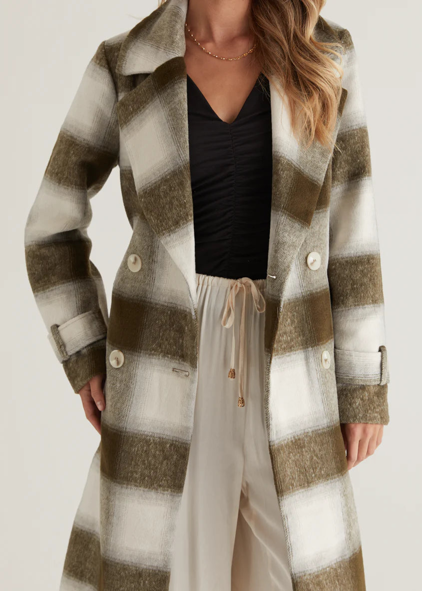 Laterro Coat - Olive Check