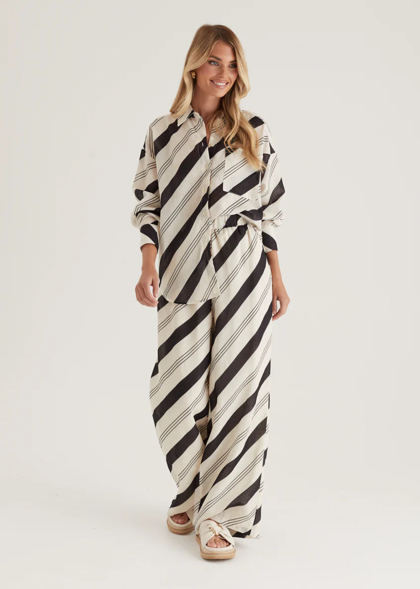 Jessa Pants - Black Stripe