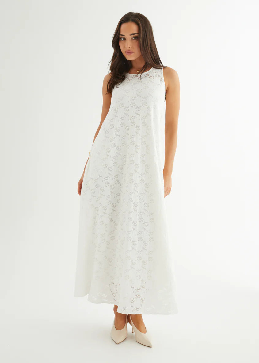 Aneika Lace Maxi Dress - White