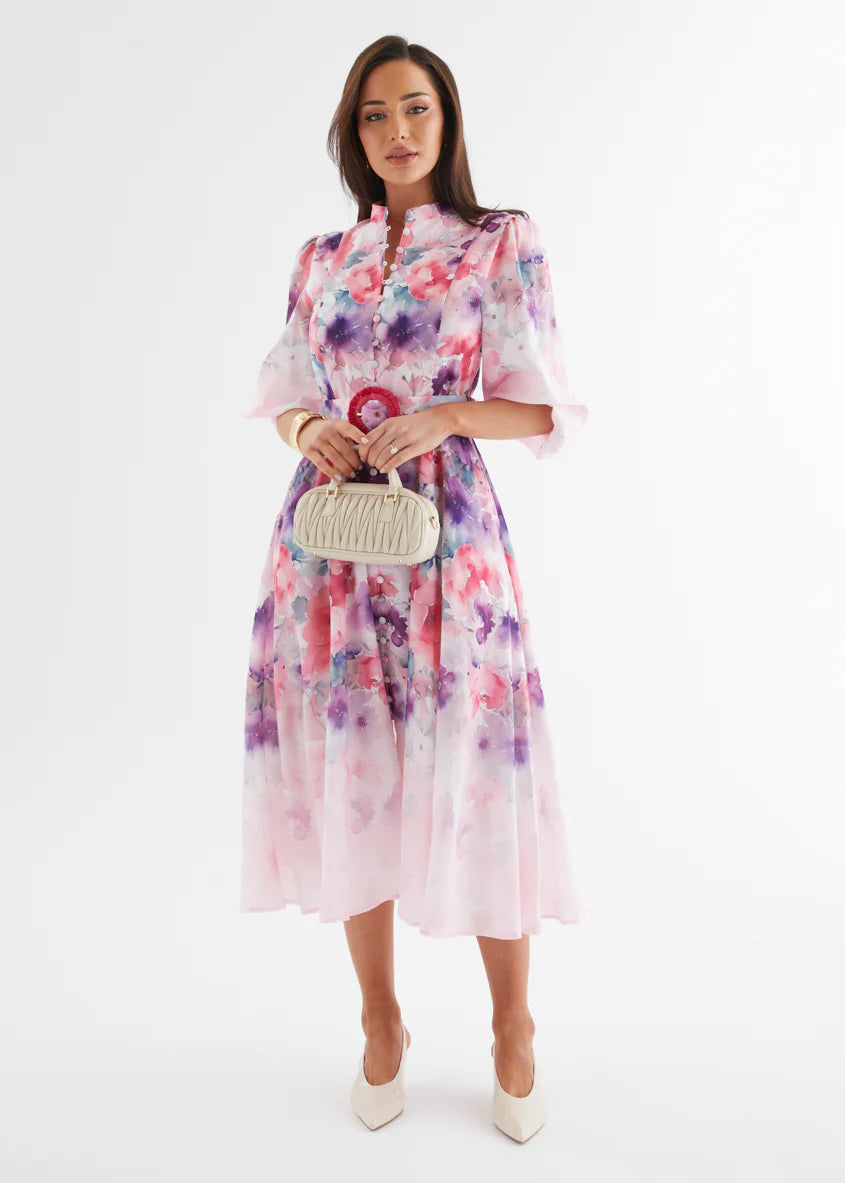 Mykaela Midi Dress - Lavender Blossom