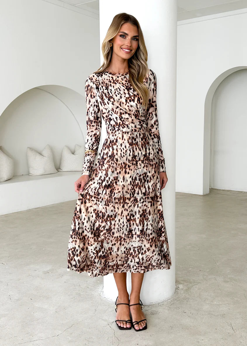 Cyrus Midi Dress - Cheetah