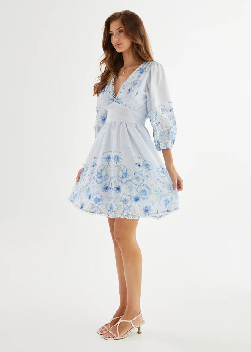 Layla Dress - Blue Flowers