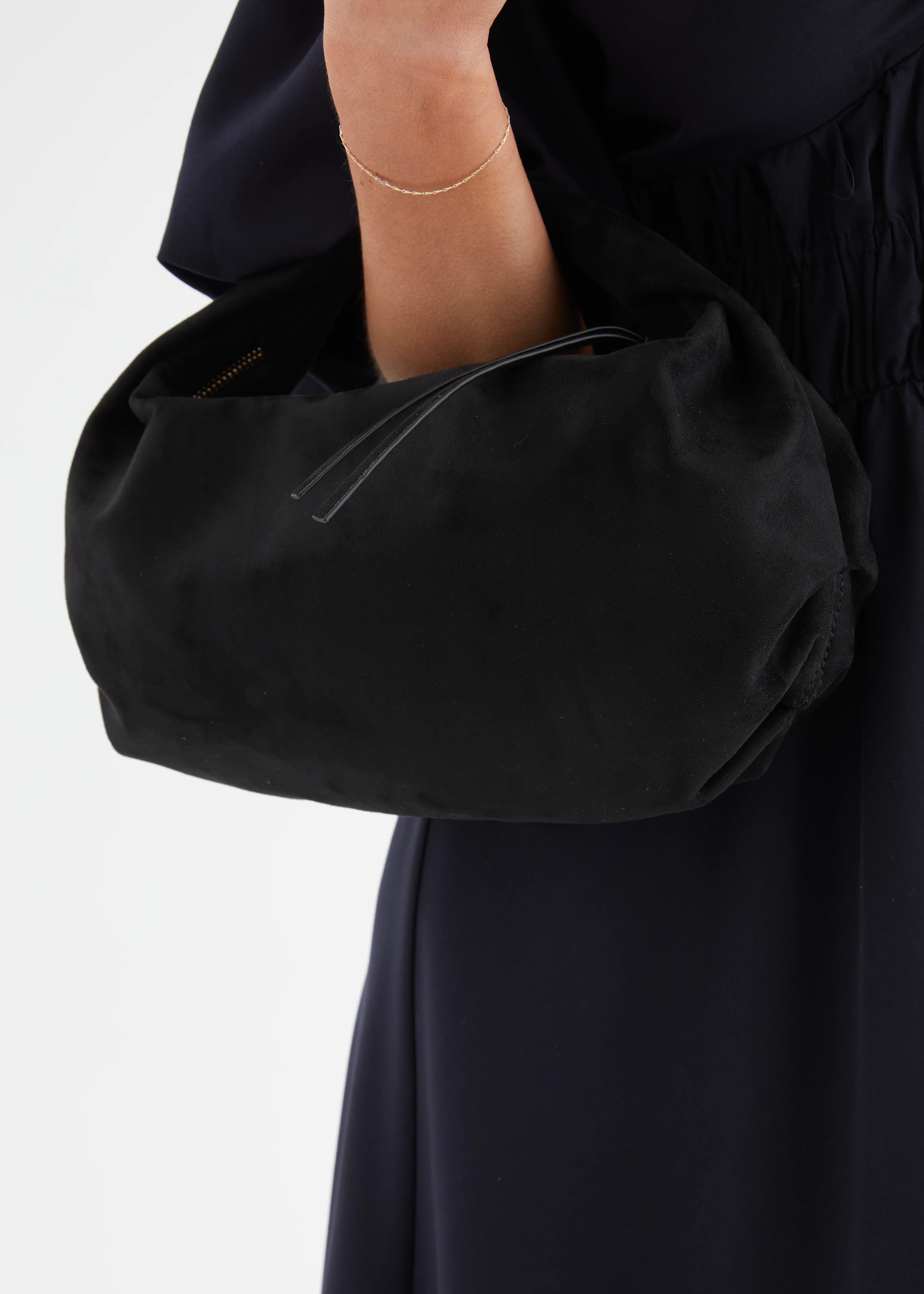 Renee Shoulder Bag - Black Suede