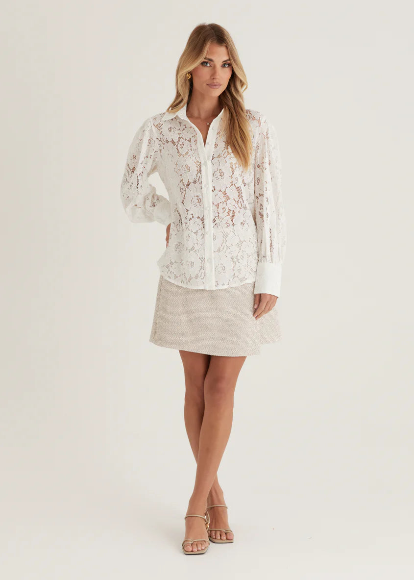 Aira Shirt - White Lace