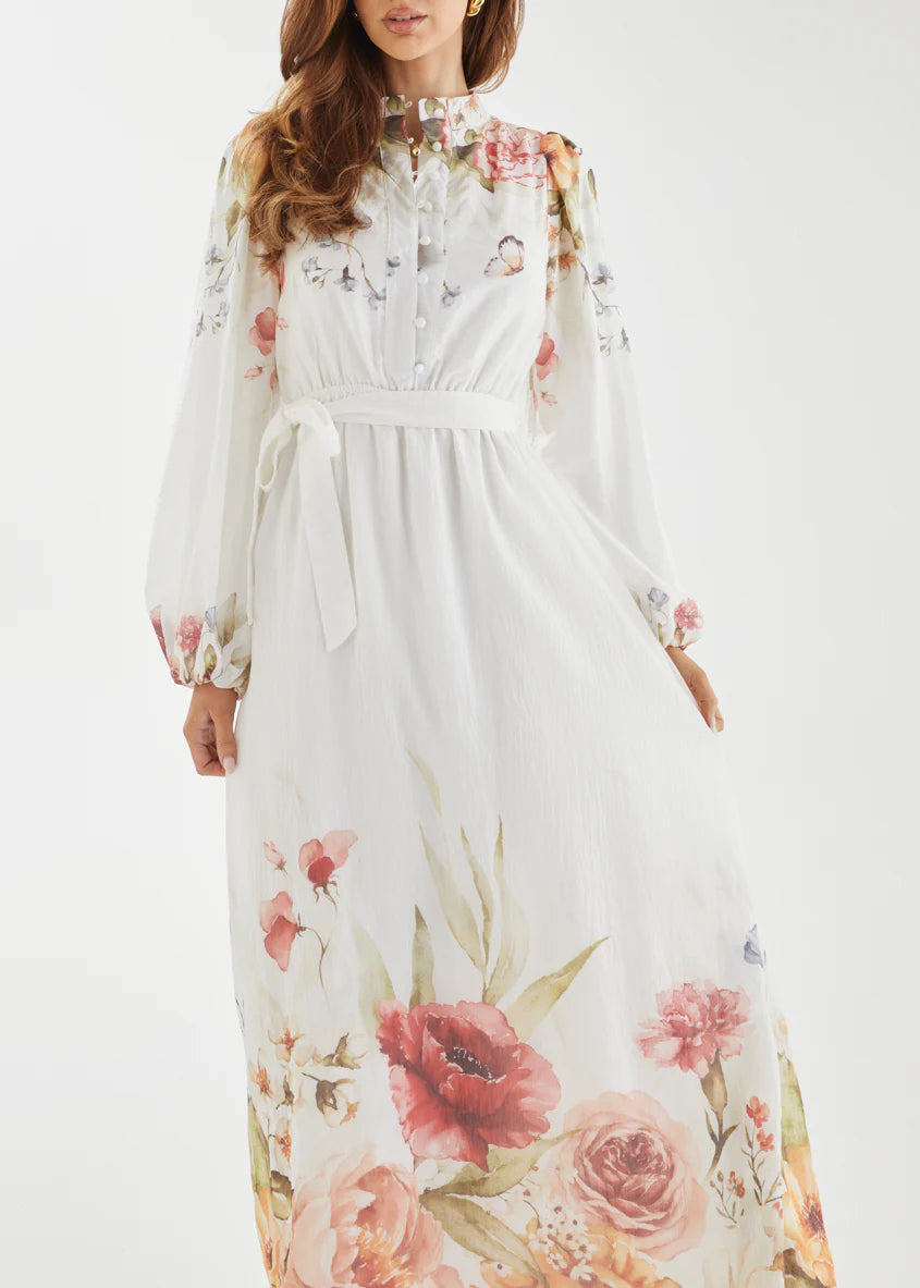 Tracie Maxi Dress - White Garden