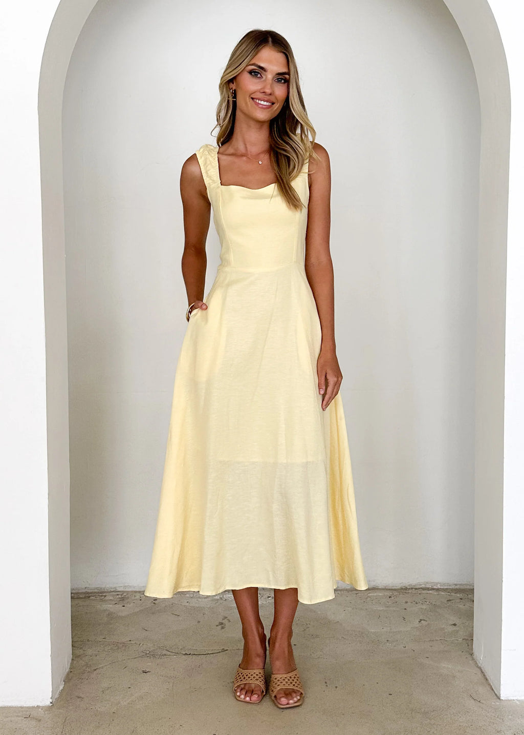Lila Midi Dress - Lemon