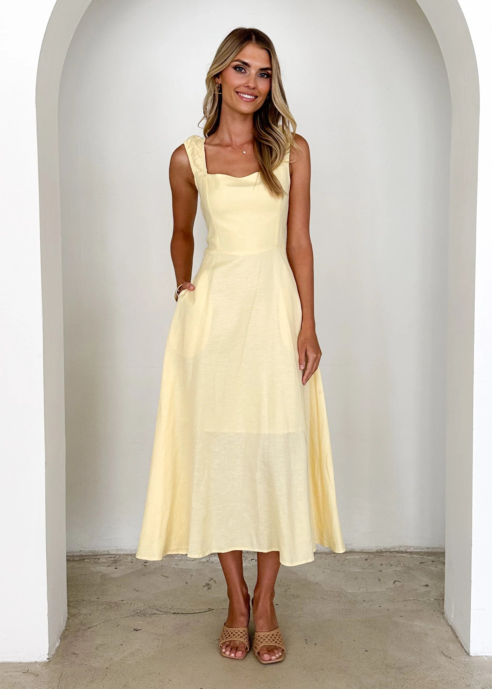 Lila Midi Dress - Lemon