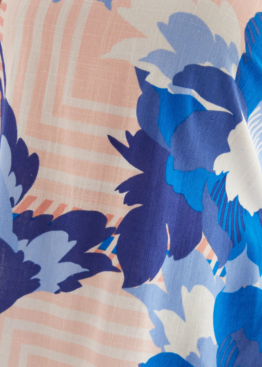 Selene Halter Top - Sapphire Blossom