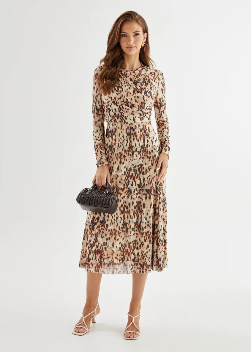 Cyrus Midi Dress - Cheetah