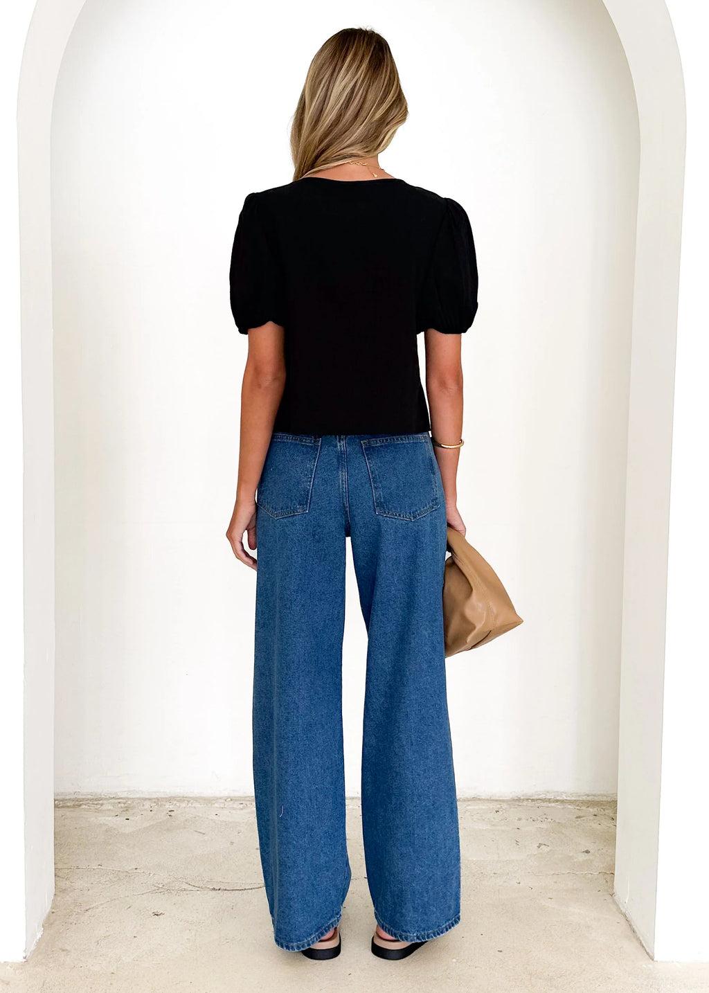 Shalia Pleated Top - Black