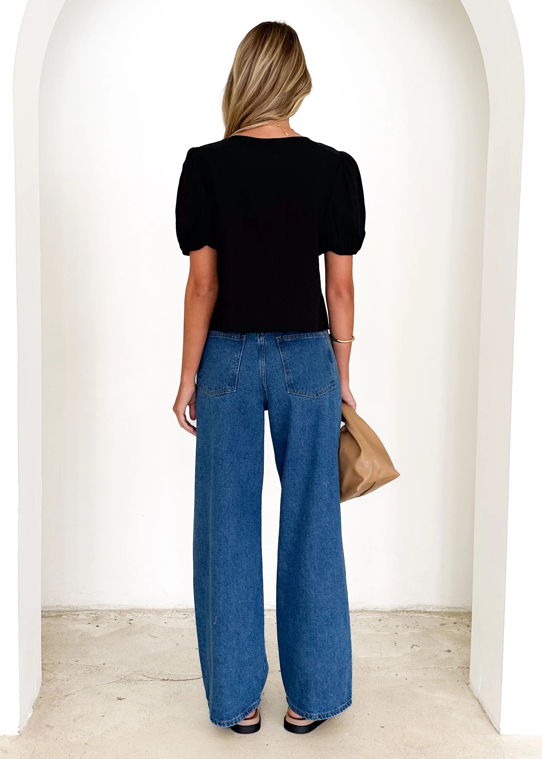 Shalia Pleated Top - Black