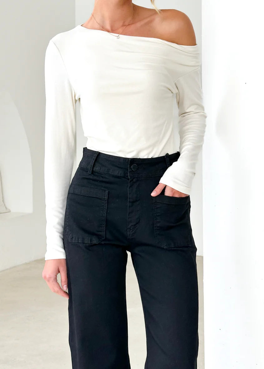 Zekroe Wide Leg Jeans - Black
