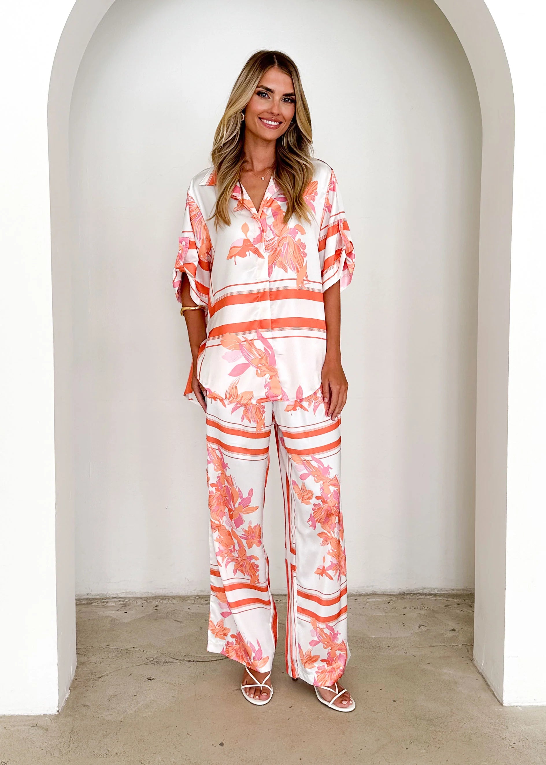 Kaycie Shirt - Peach Floral