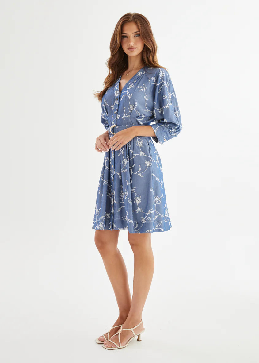 Wonderlust Dress - Indigo Chambray