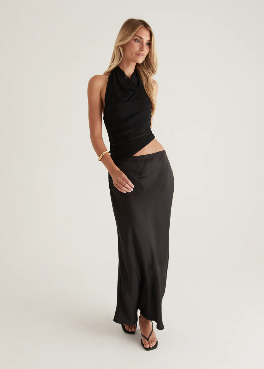 Renata Halter Maxi Dress - Black