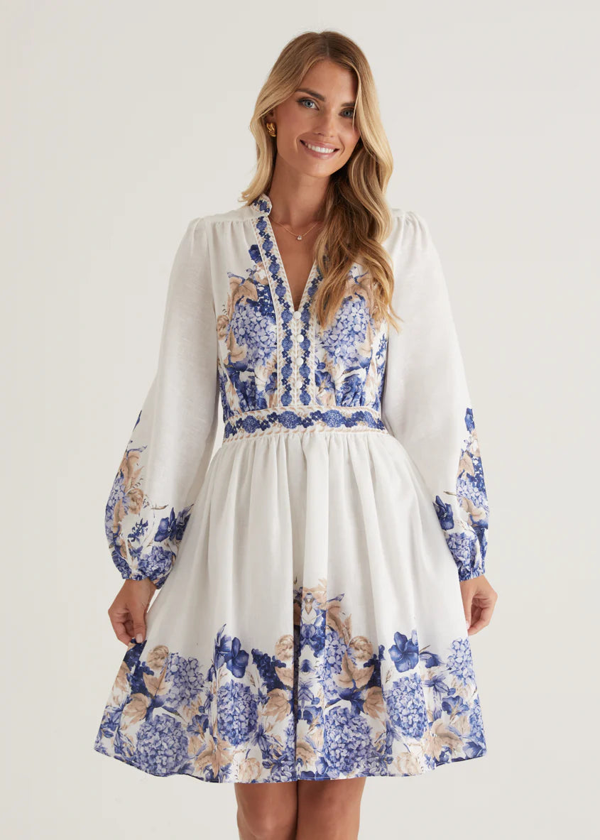 Veracruz Dress - White Hydrangea