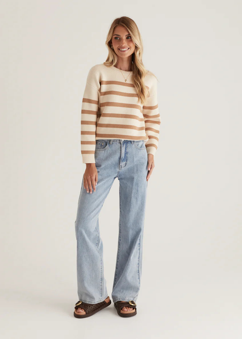 Coastalla Sweater - Beige Stripe