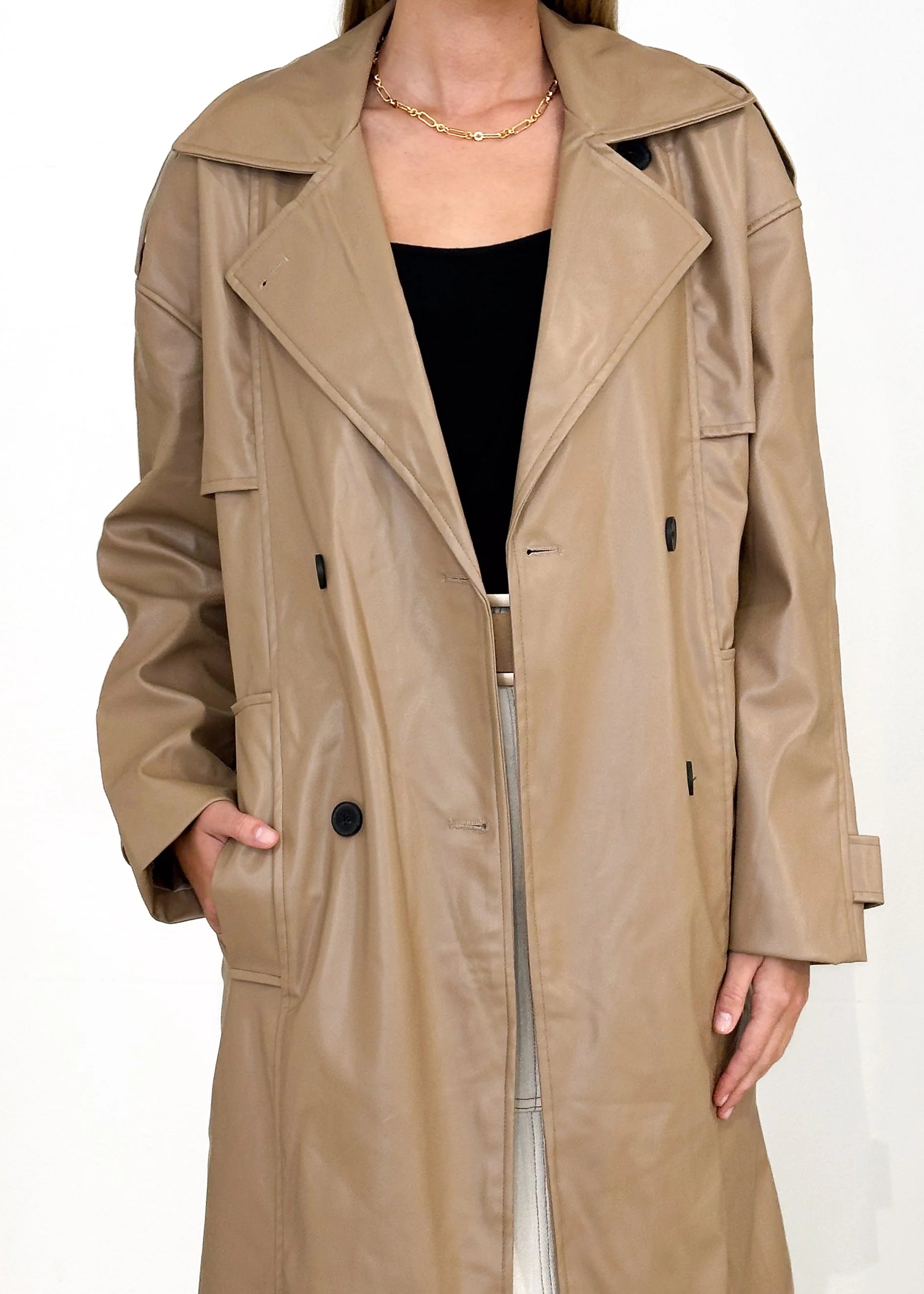 Reese Pu Trench - Camel