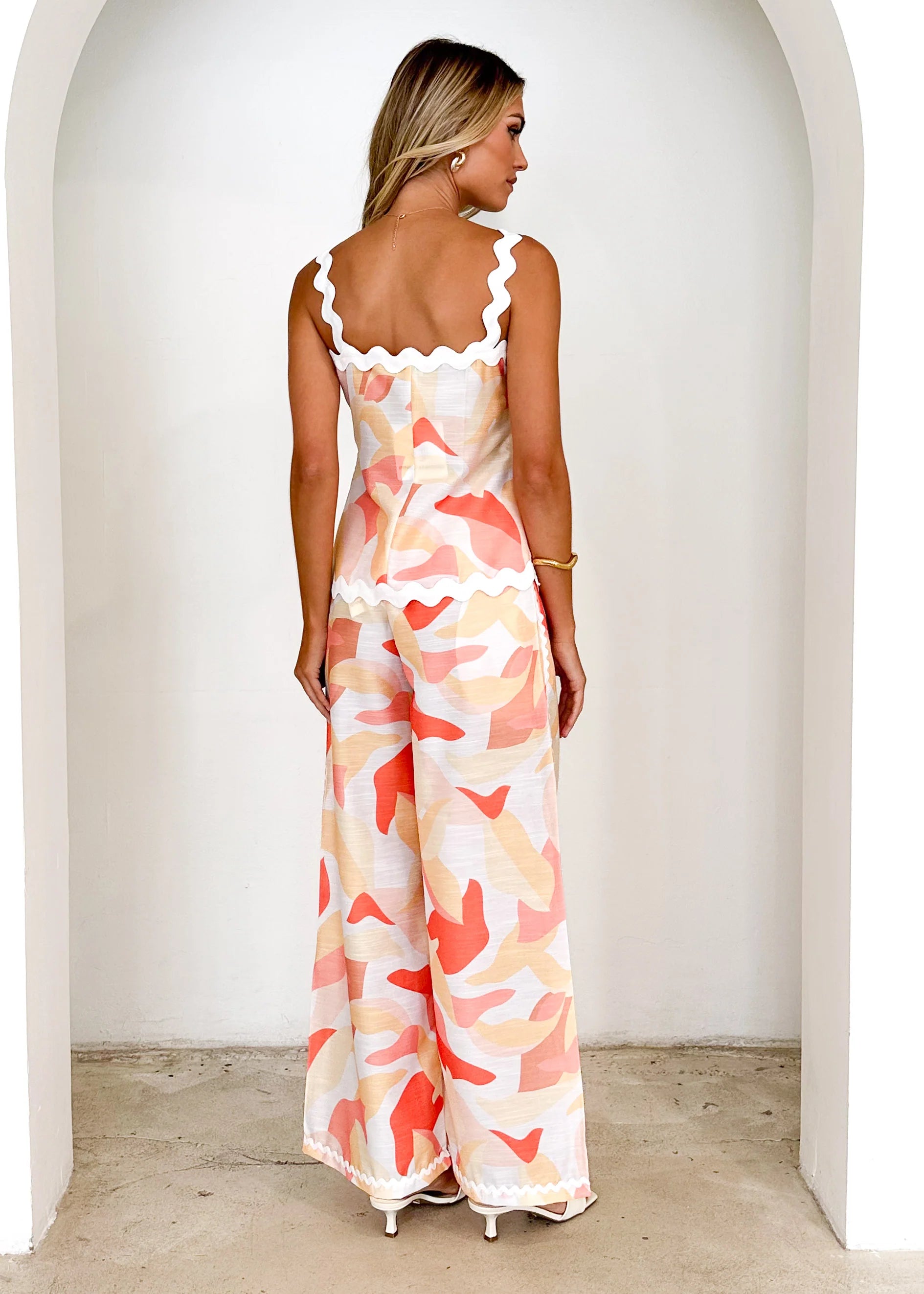 Coast Pants - Peach Abstract