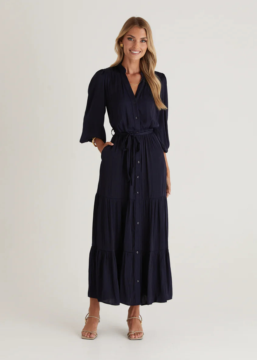 Maya Midi Dress - Navy