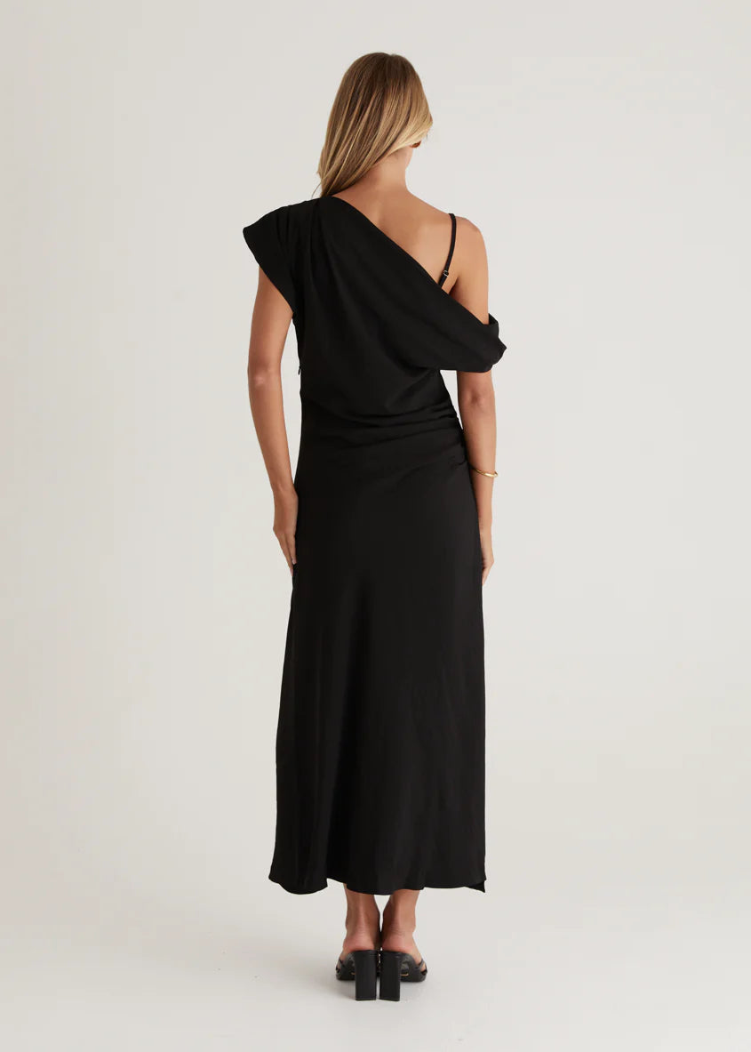 Evie Drop Shoulder Maxi Dress - Black
