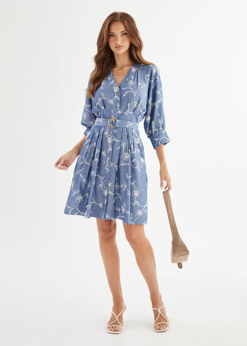 Wonderlust Dress - Indigo Chambray