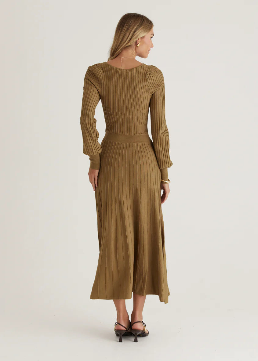 Orlah Knit Midi Dress - Moss Green