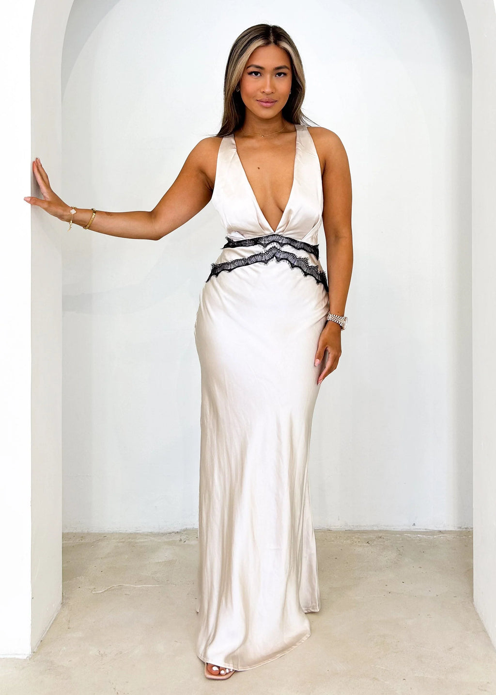 Kallara Halter Maxi Dress - Champagne