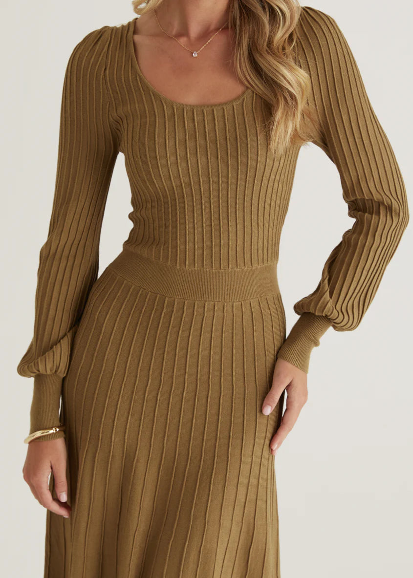 Orlah Knit Midi Dress - Moss Green