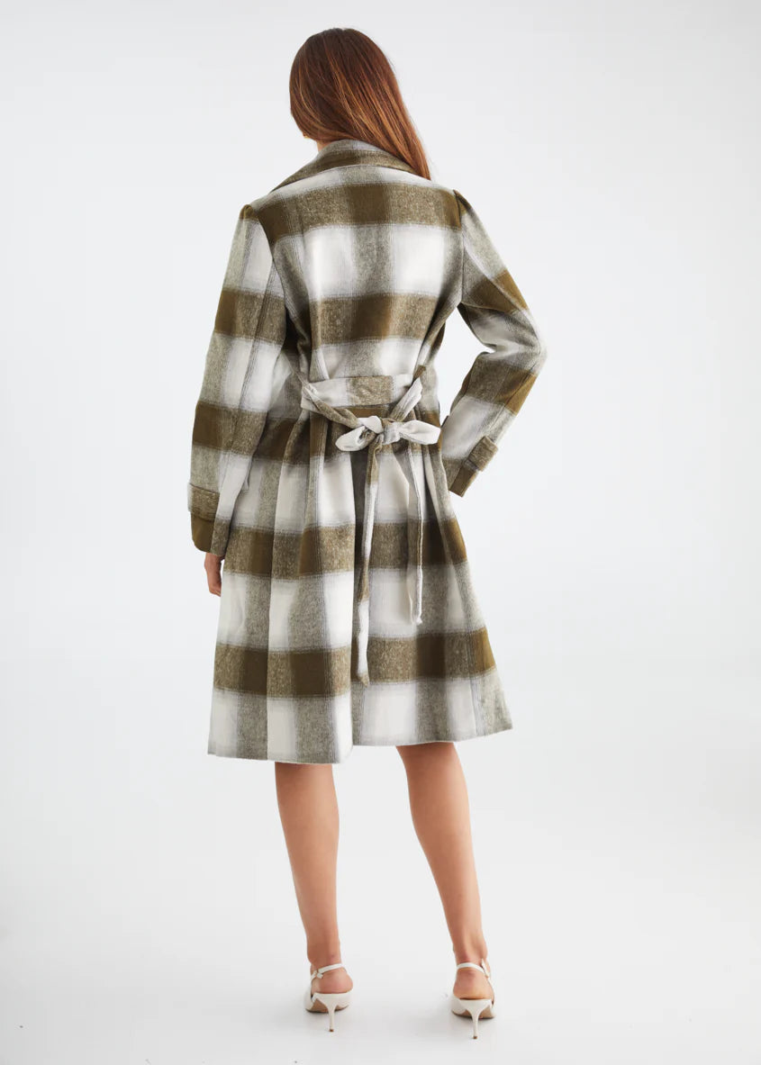 Laterro Coat - Olive Check