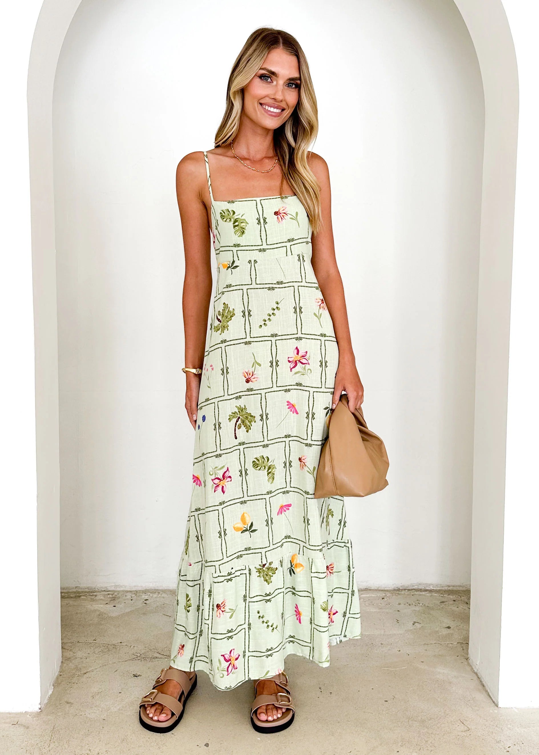 Romara Maxi Dress - Sage Iris